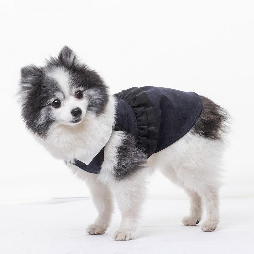 スムース フリルドレス (Navy)