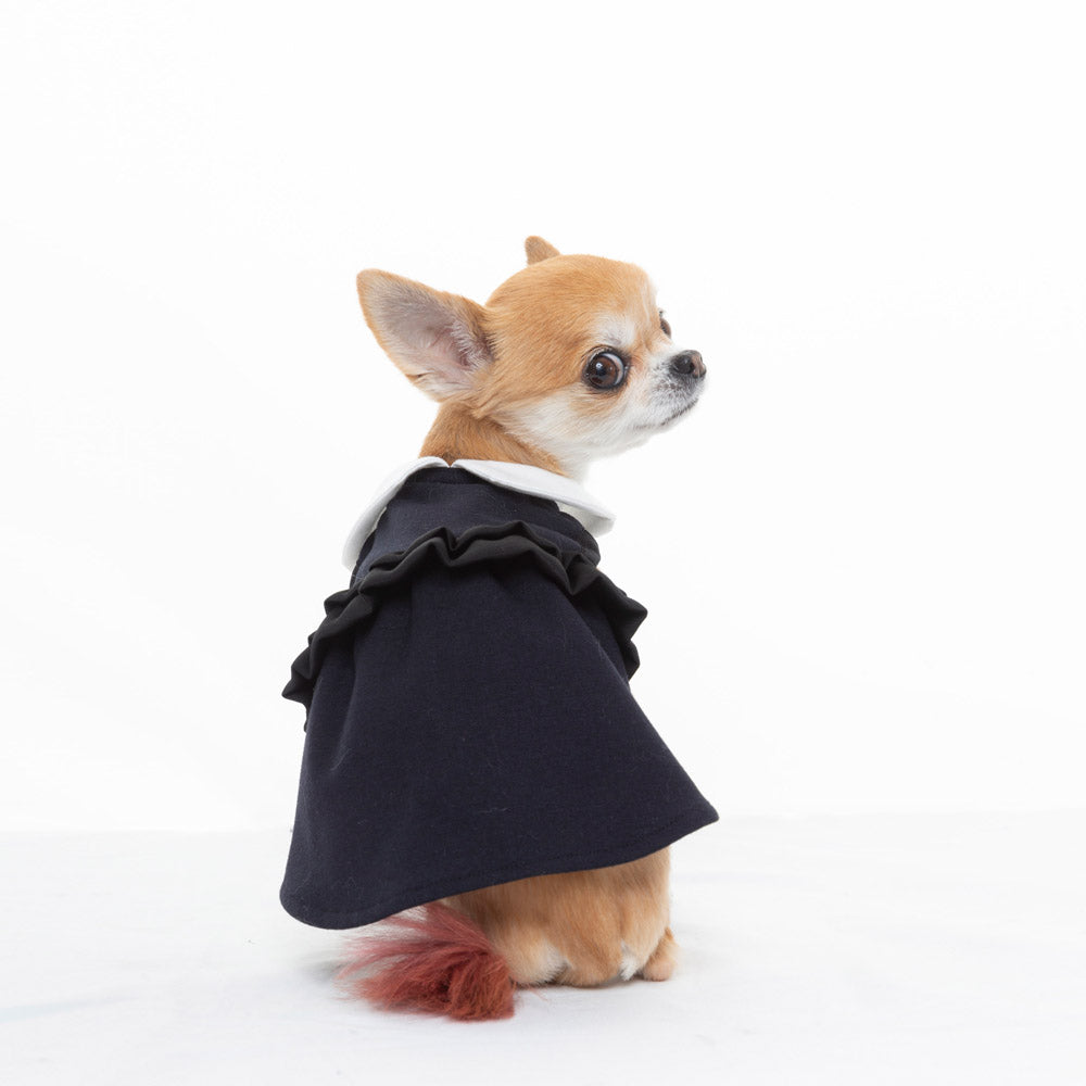 スムース フリルドレス (Navy)