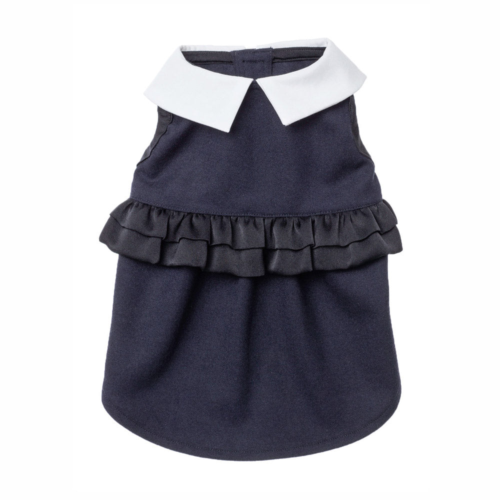 スムース フリルドレス (Navy)