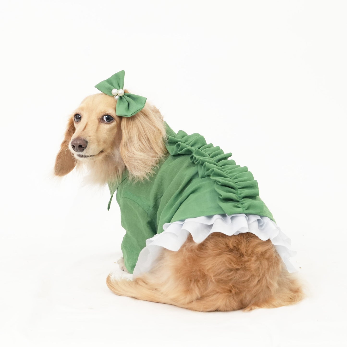 バックフリルシャツ (Green)